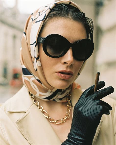 chanel inspired head scarf|vintage Chanel scarf.